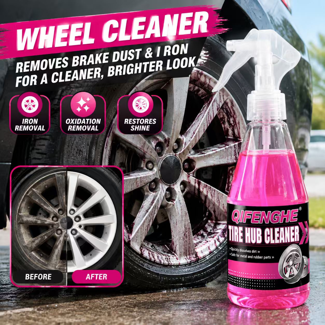 Wheel Cleaner Alloy - Мощный спрей для очистки дисков: удаляет